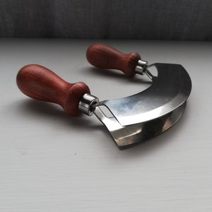 Herb Chopper Double Stainless Steel - Wooden handle