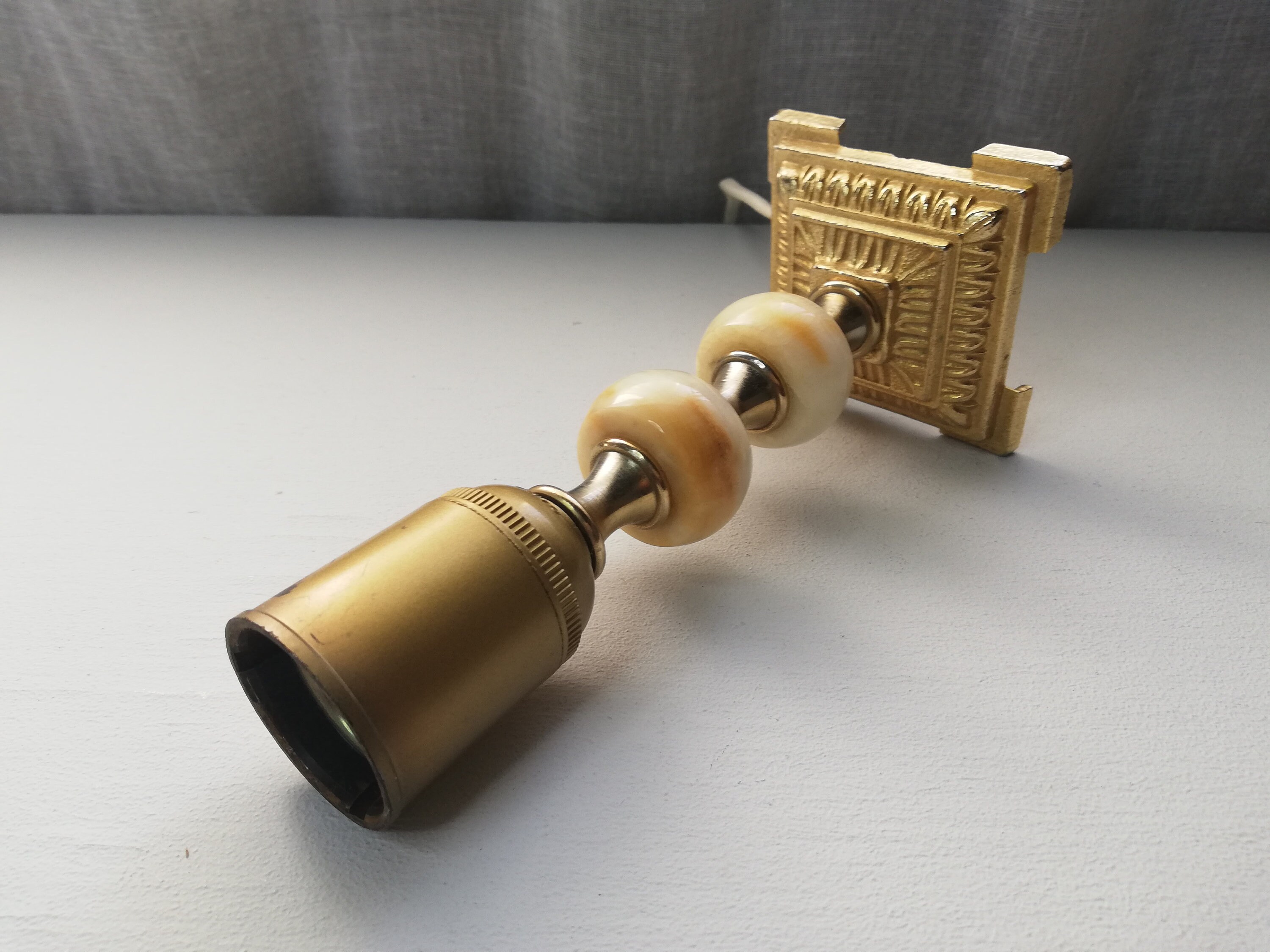 ヴィンテージ オニキス / 大理石 / 真鍮 テーブルランプ ベース - Etsy 