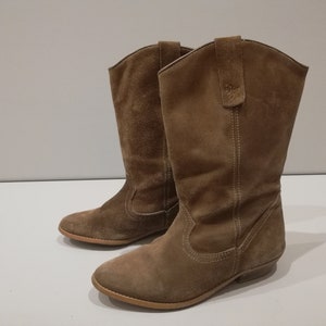 Brown leather boots - size 36 eur, 6 us, 4 uk.