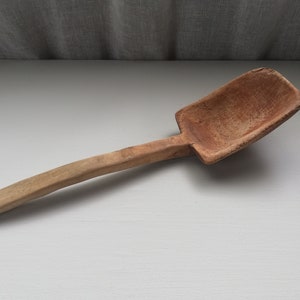 Large Antique Primitive Wooden Spoon