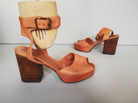 Billi bi Womens Sandals shoes brown leather | Etsy