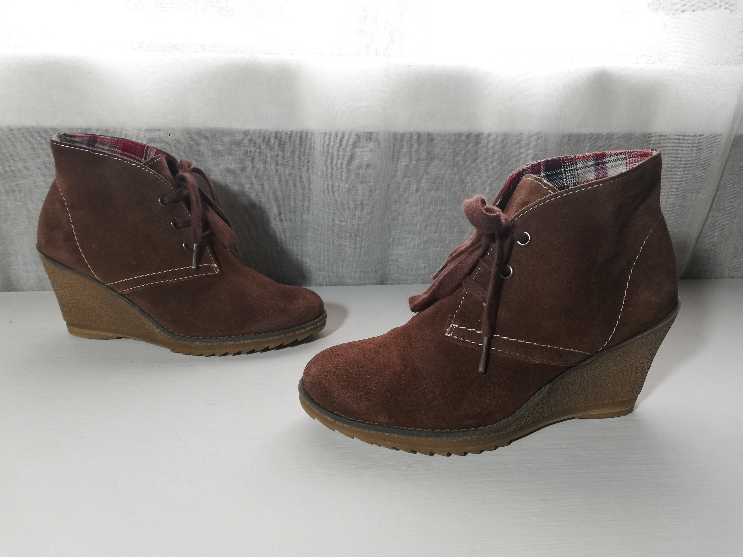 æggelederne Pebish modstå TAMARIS Womens Brown Suede Booties / Shoes. Size 37 Eur - Etsy Denmark