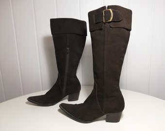 Botas de ante de mujer marrón - talla 37 euros, 6,5 us, 4,5 uk