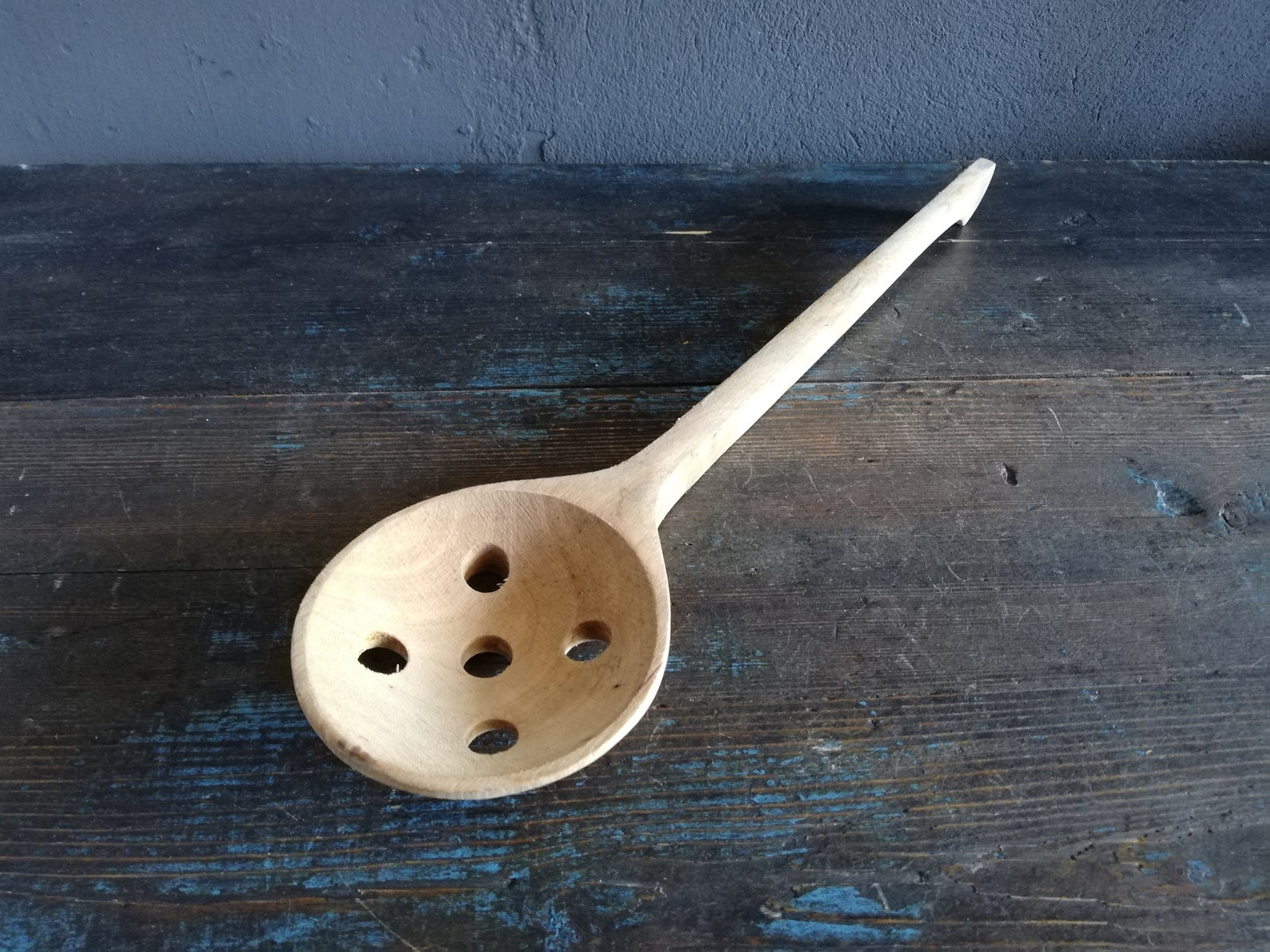 Foam spoon skimmer Wooden Spoon Vintage. Etsy