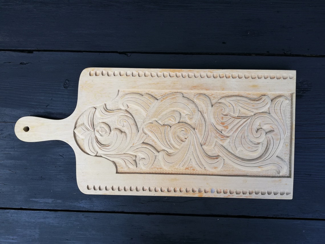 Picture Idea: Norwegian Vintage Wall Decor Cutting Board Hand Carved Natural Wooden