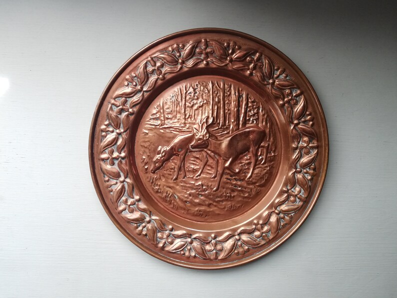 French Antique Copper Wall Decor Plate Home Interior Copper Etsy