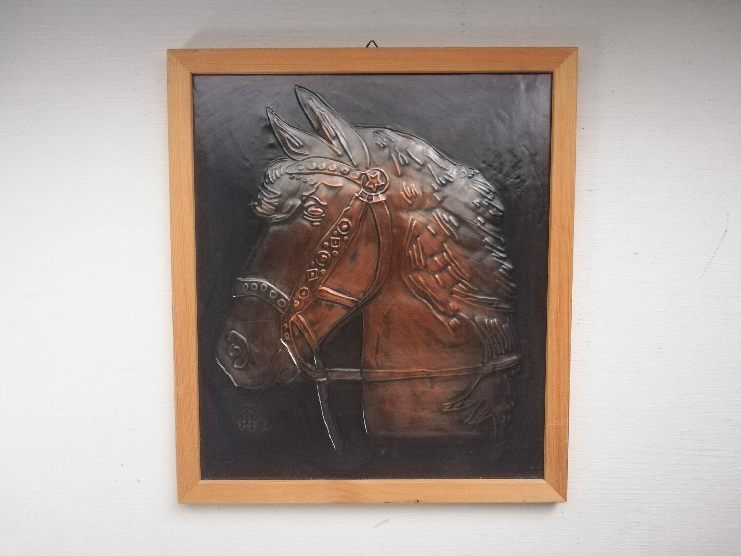 金工　木馬　モチーフ　アンティーク　ビンテージ　金属工芸　銅製　イ10 金工 木馬 モチーフ アンティーク ビンテージ 金属工芸 銅製 イ10 金工