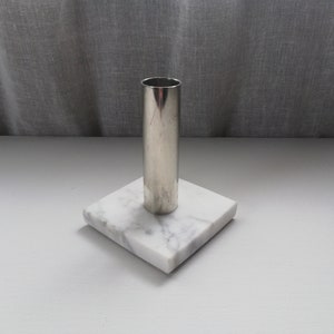 Nordic Modern Candle Holder Polished Marble With Aluminum