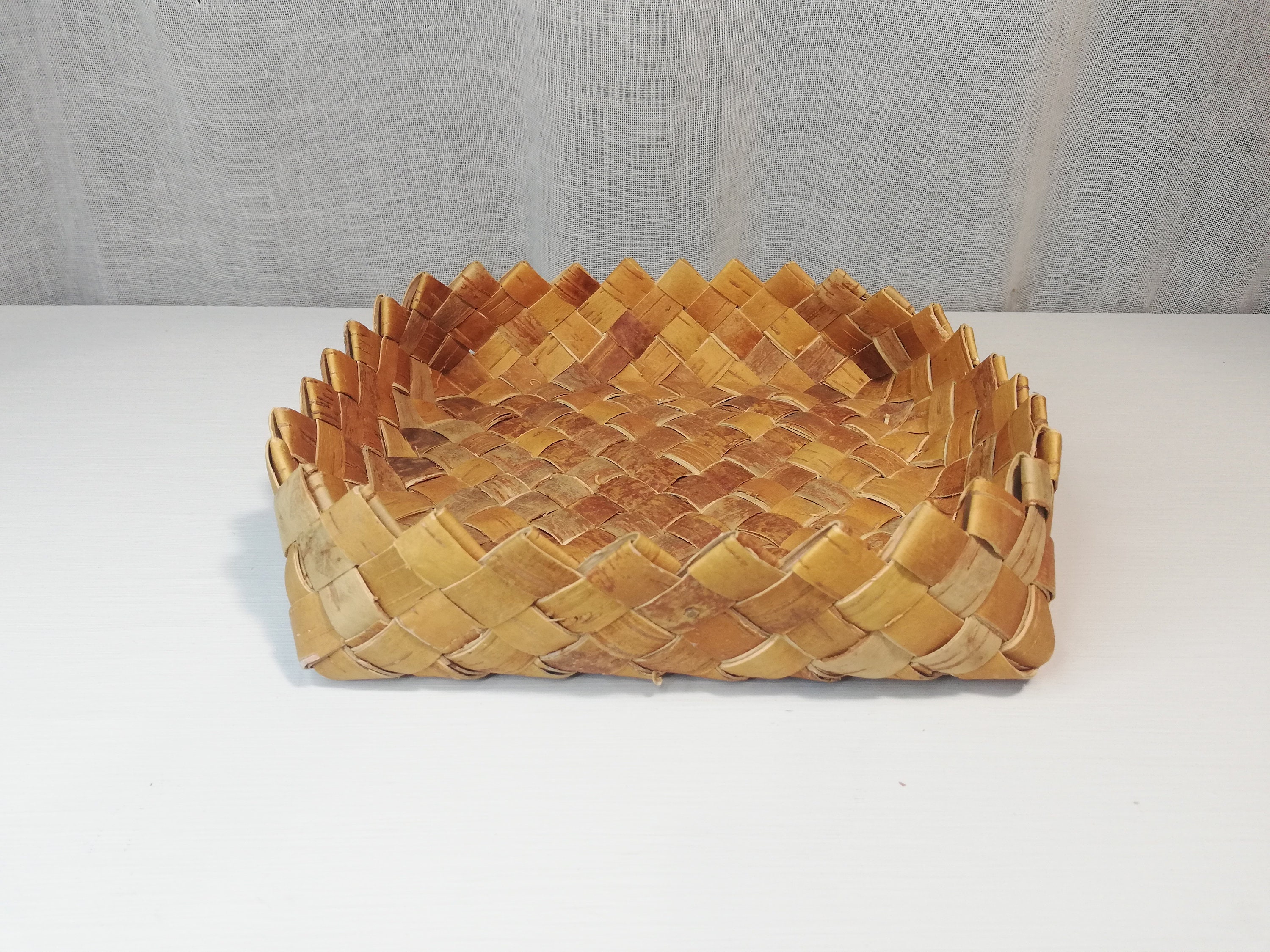 tray Swedish Vintage Wicker Birch Bark basket Home & Living Home Décor