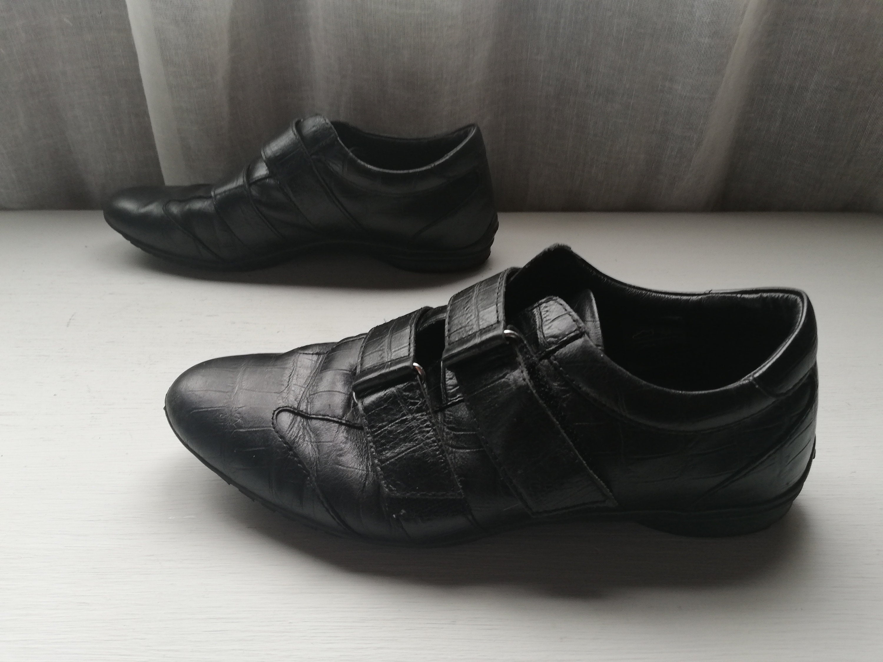 GEOX Zapatos de cuero negro Talla 38 eur 6.5 us 5.5 uk. - Etsy México