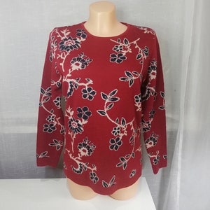 Damen Roter Pullover - Gr. 38 EUR