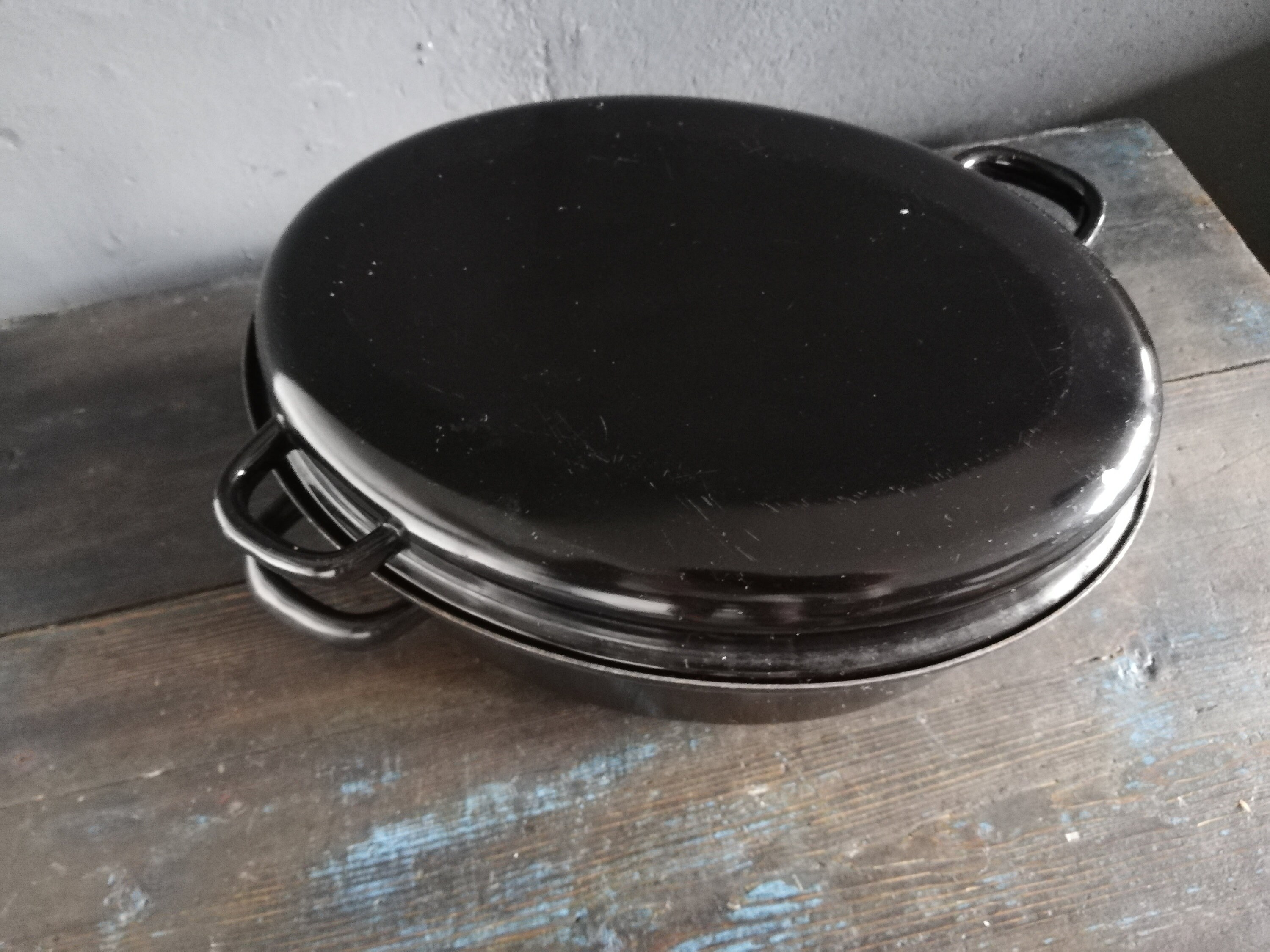 Danish Retro Large Enamel Saucepans Casserolemid Century Etsy