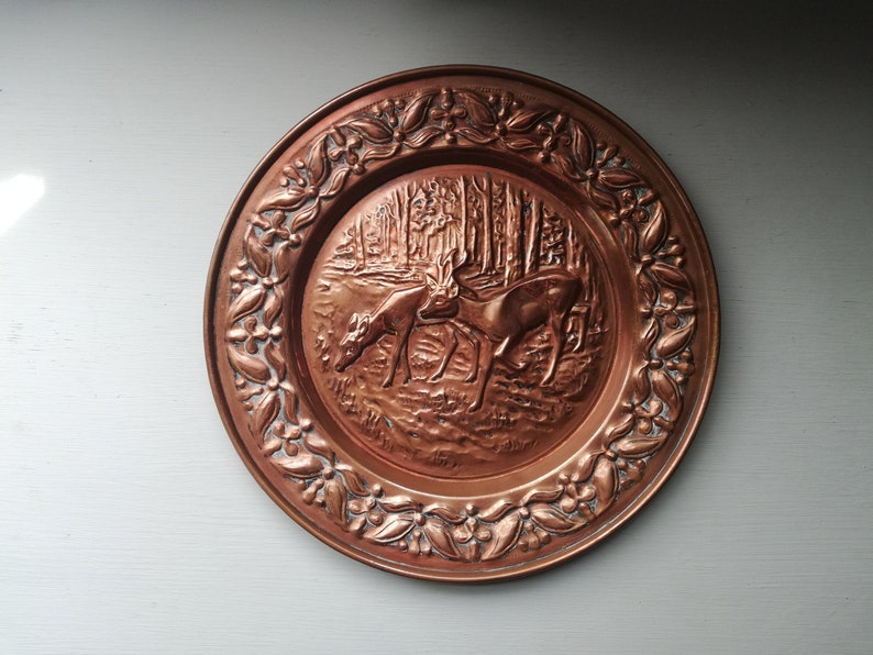French Antique Copper Wall Decor Plate Home Interior Copper Etsy
