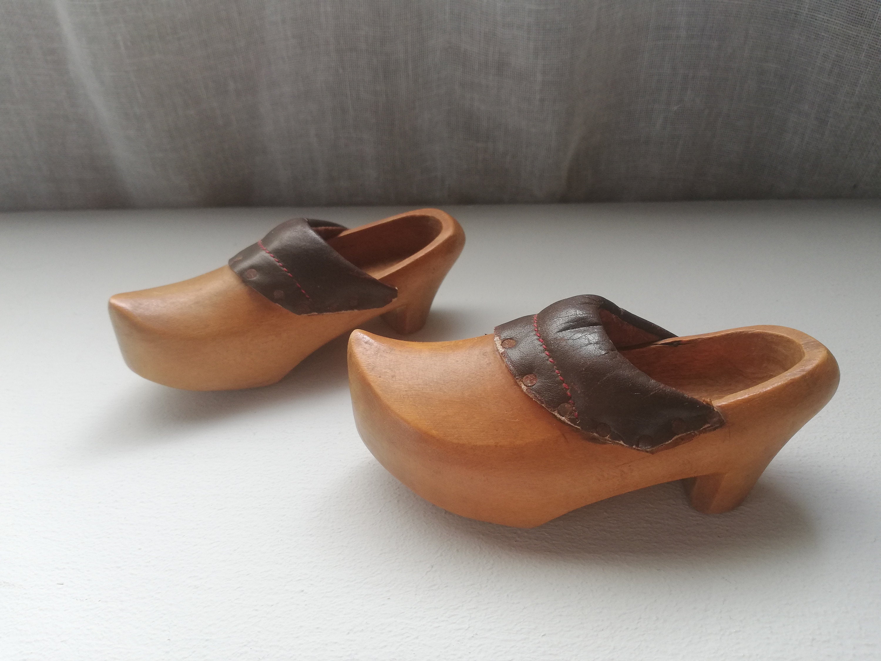 Small Wooden Shoes With Leather Made in Sweden Etsy
