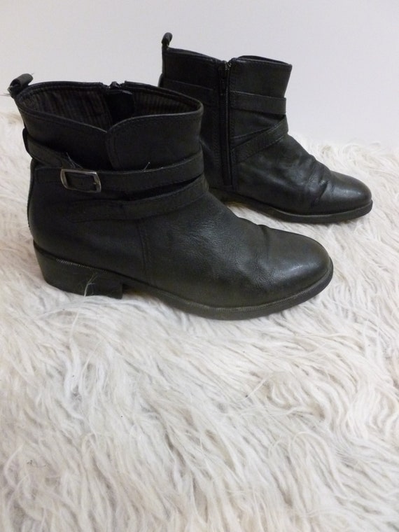 VAGABOND Vintage Black Leather Boots Size 36 Eu 6 Us 4 Uk. Etsy