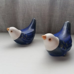 A pair Mid Century Blue Birds  Ceramic Figurine