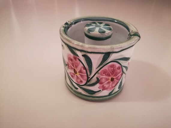 陶器の花柄灰皿 - Etsy 日本