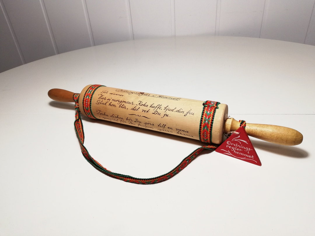 Swedish Vintage Wooden Rolling Pin Wall Decor Etsy