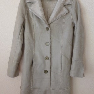 Faux Suede Button-Up Longline Coat -eivissa- Size S