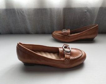 Bruine leren damesschoenen Maat: 39 EUR, VS 8, VK 6