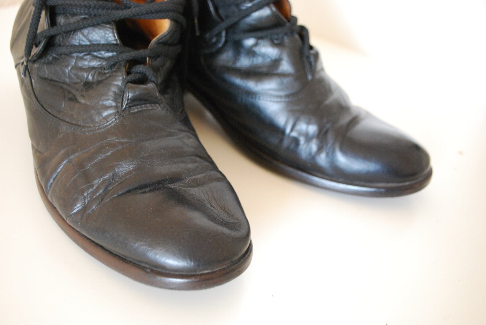 Vintage Men's leather boots shoes. Made in Germany. Size Etsy