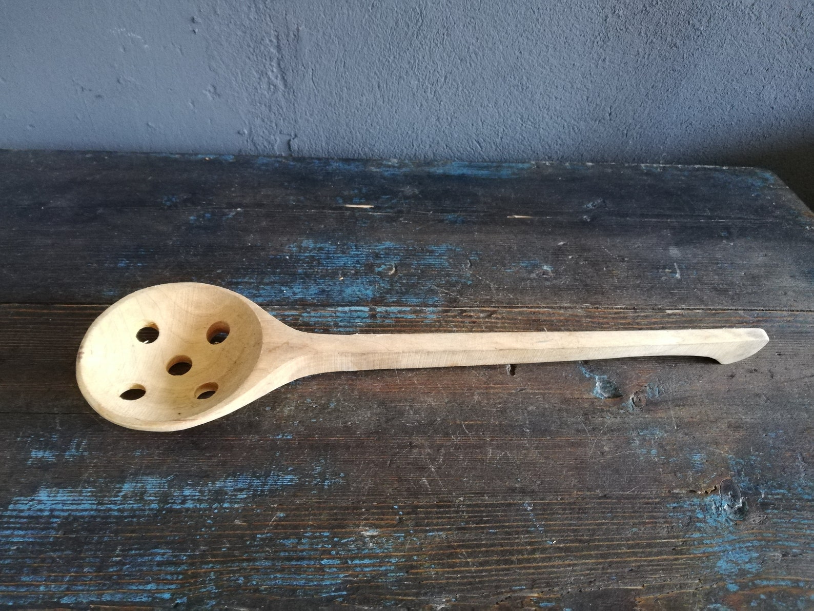 Foam spoon skimmer Wooden Spoon Vintage. Etsy