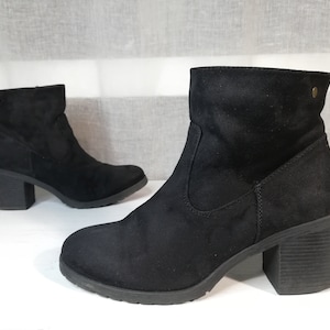 Fabs Black Suede Ankle Boots - Size  Eur 38, US 7.5, UK 5.5