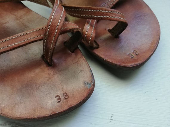 Dames Slide Sandalen Bruin Leer kurk zool Maat 38 eur 7.5 us 5.5 uk Etsy Nederland