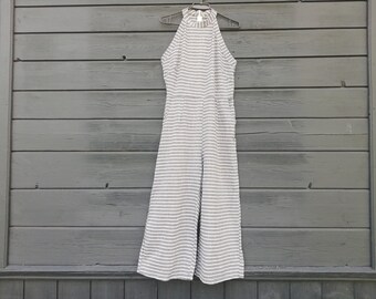 Overalls gray with white stripes  -  Sizs L