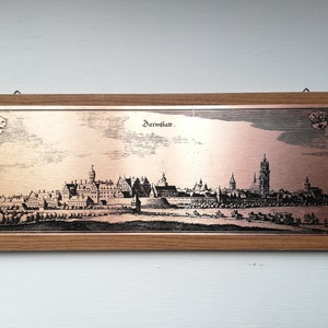 Copper Wall Decor With Wood German Vintage