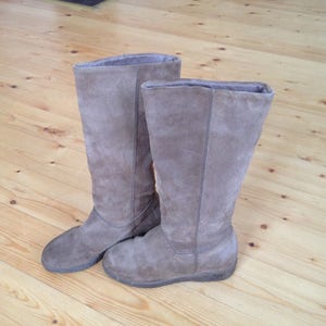 COCA bruin leer, wol laarzen - size 36 euro, 6 ons, 4 uk. Gemaakt in PORTUGAL