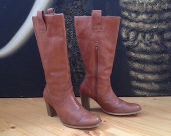 Stivali da donna - pelle marrone - taglia 37 eur, 6.5 us, 4.5 uk.