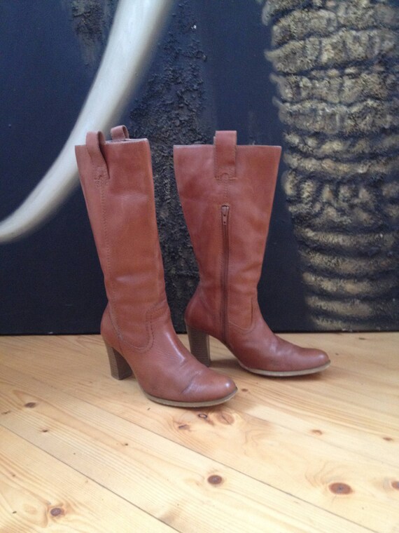 Womens Boots Brown Leather Size 37 Eur 6.5 Us 4.5 Uk. Etsy Canada