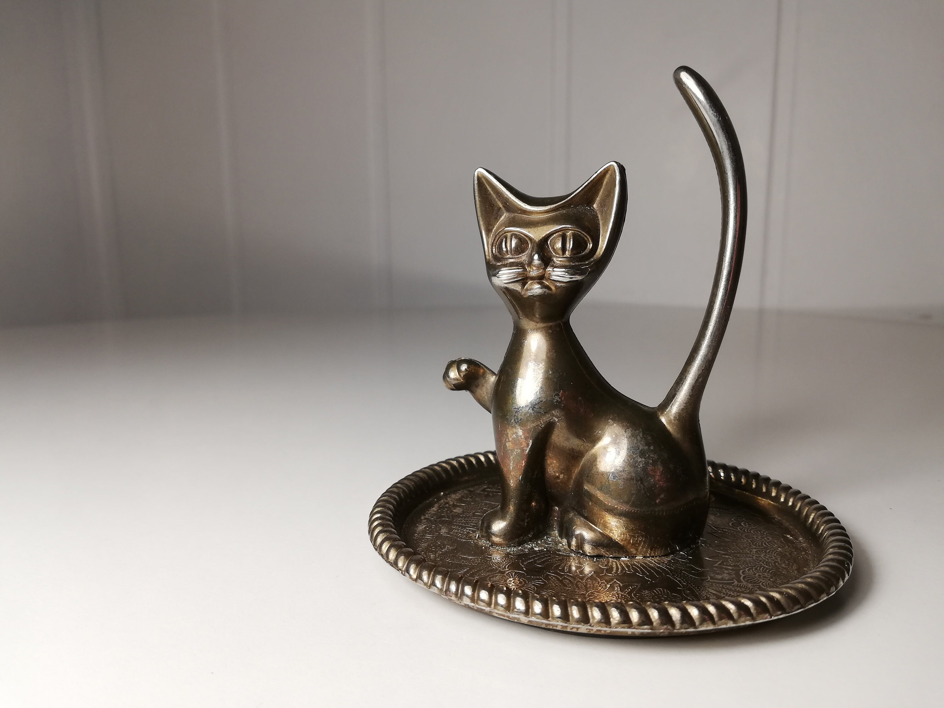Cat Silver Plated Made in Hong Kong - Etsy