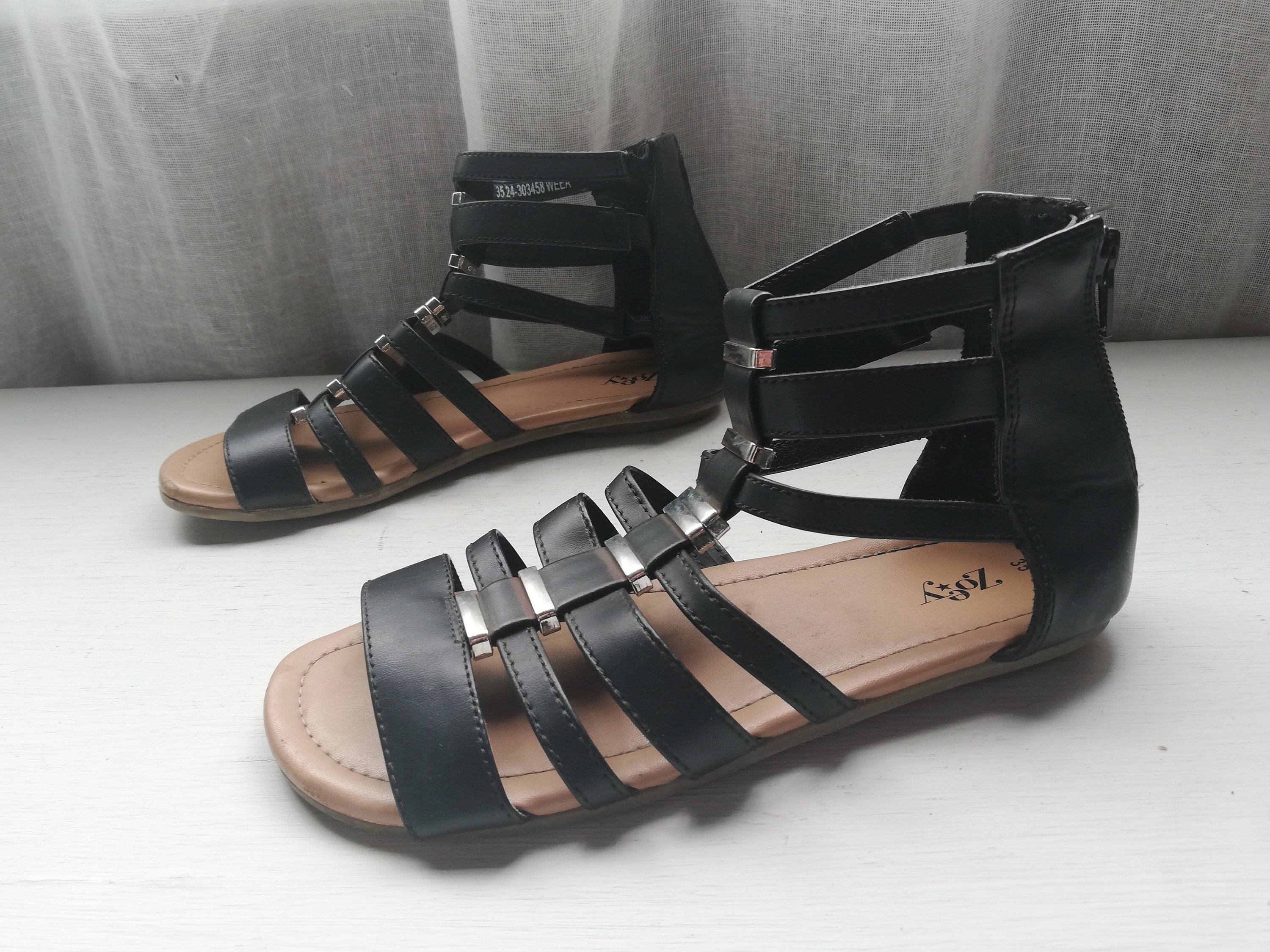 Sandales Noires Femme KarinLuna - Taille US 5 - Neuves Avec Boîte