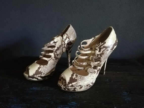 90s Women's shoes / Snake Skin prints . Size - US… - image 2