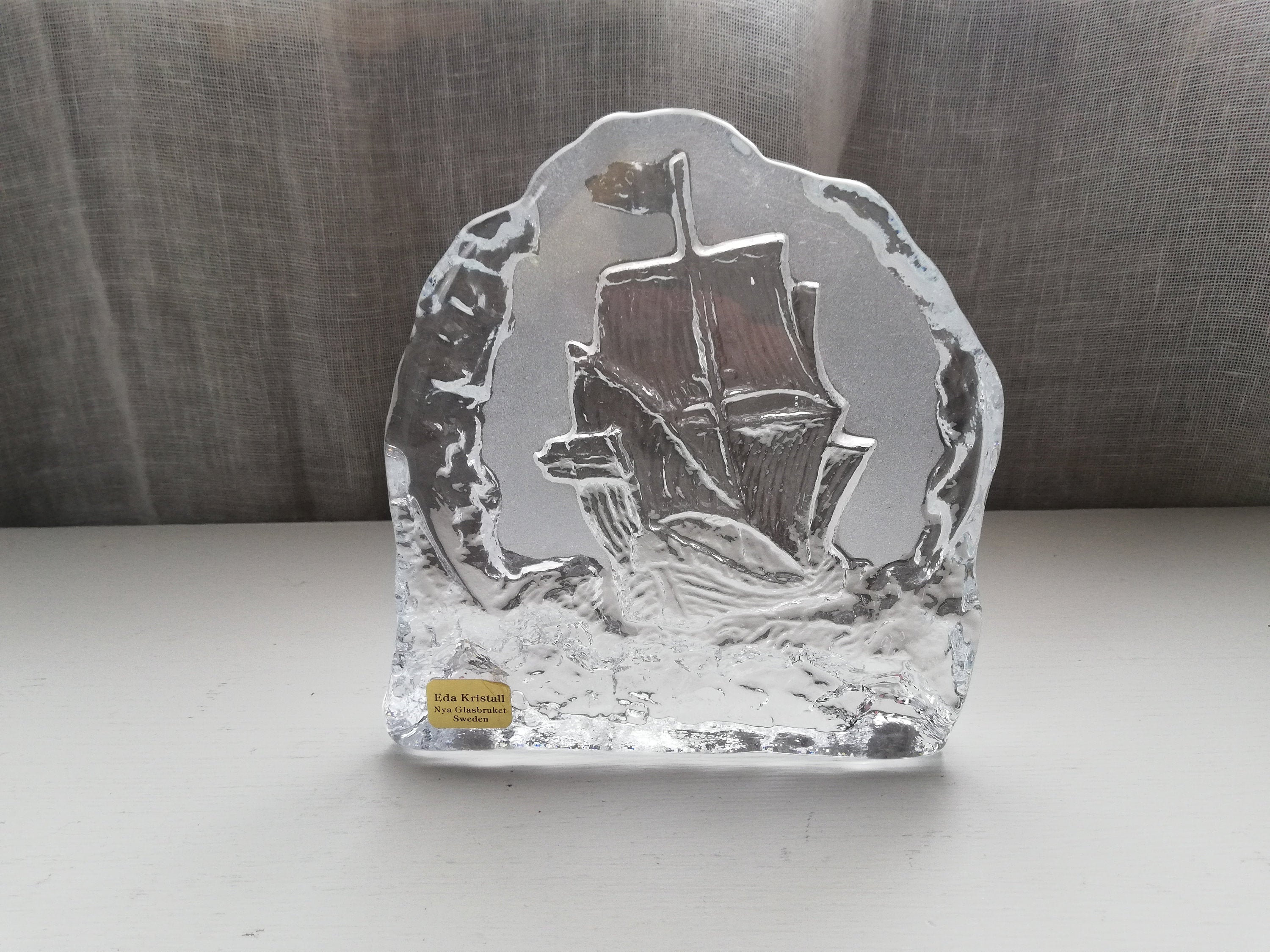 Eda Kristall Nya Glasbruket Sweden Glass Art Ship - Etsy