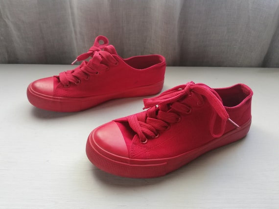 Zapatillas deportivas para mujer rojas Vty Eur 37 Etsy España