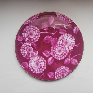 Serving Tray Fruit Plate Ceramic Hand Painting Floral Danish Vintage 1979s