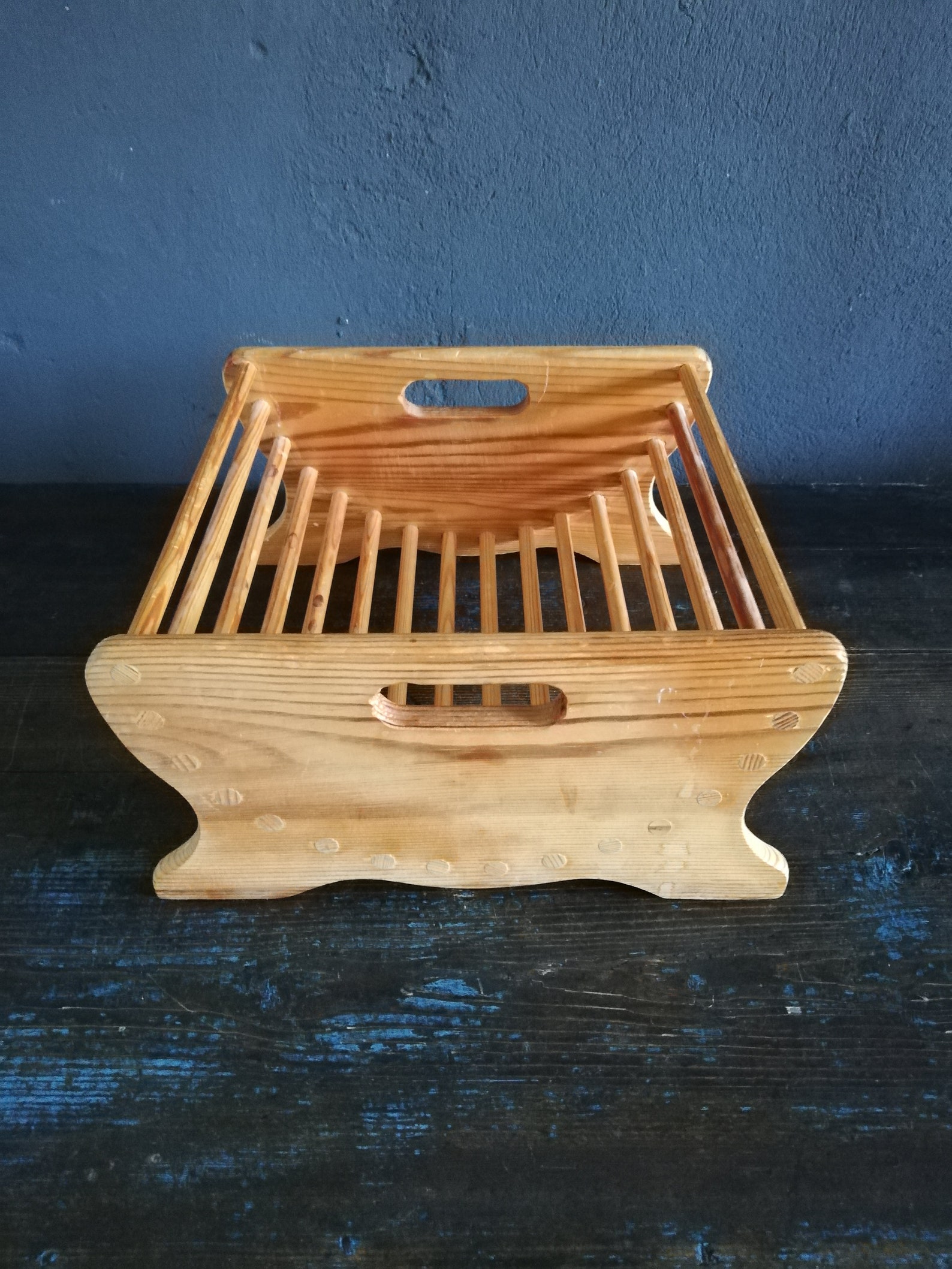 Wooden Basket Fruit Basket Table Decor Etsy