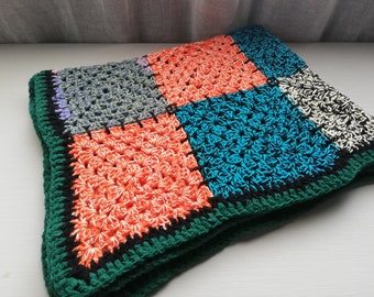 Vintage Crochet Blanket - Handmade - Granny Squares - Afghan Blanket