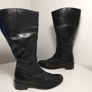 Zwart lederen dames laarzen-maat 37 EUR, 6,5 US, 4,5 UK.