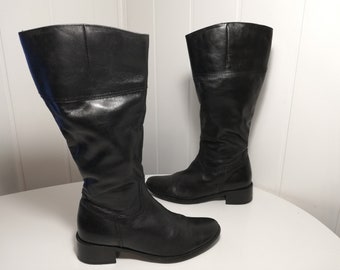 Botas de mujer de cuero negro - tamaño 37 euros, 6.5 nosotros, 4.5 es.
