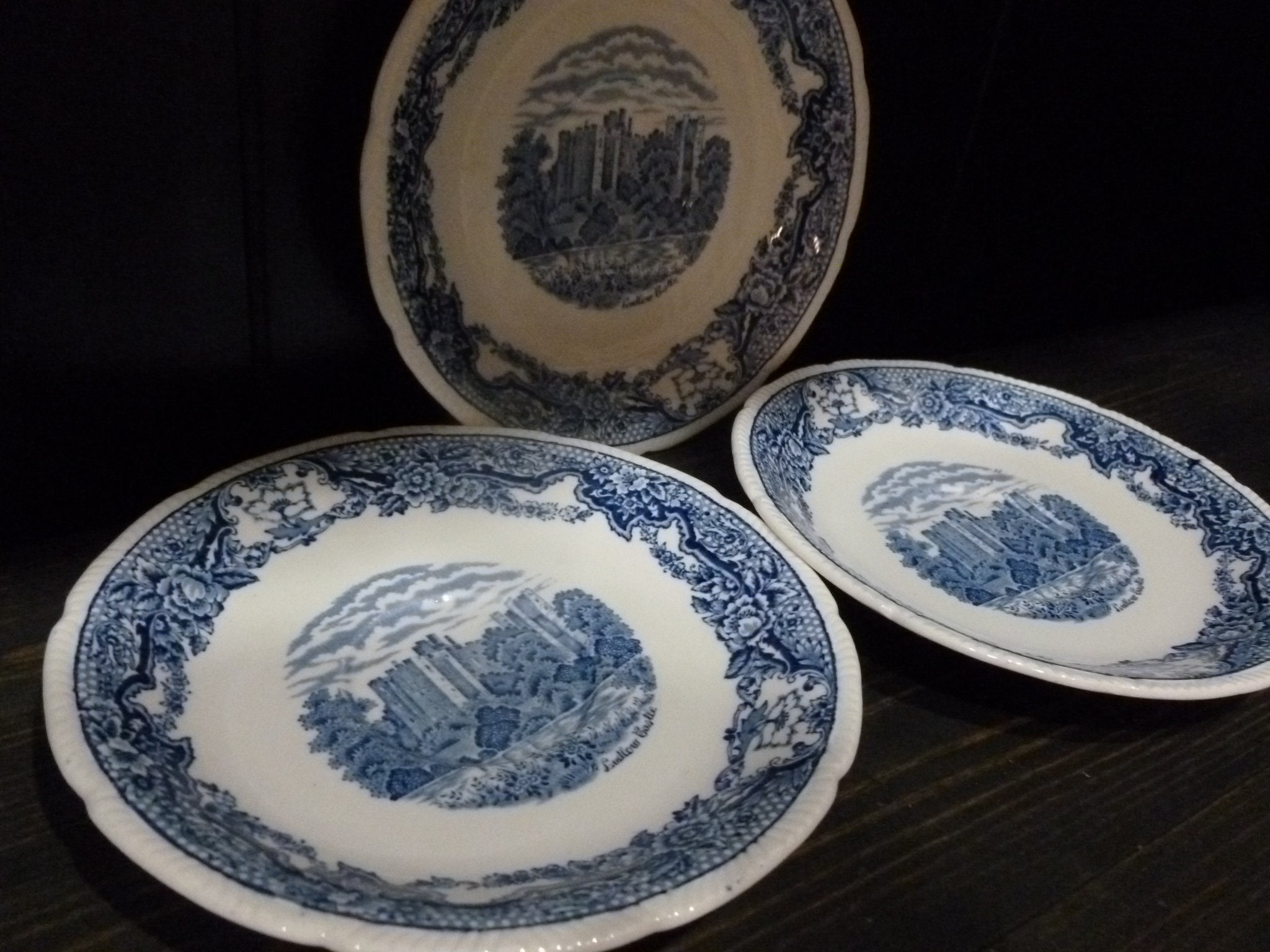 Antique English Porcelain Royal Swan Ludlow Castle Plate Etsy