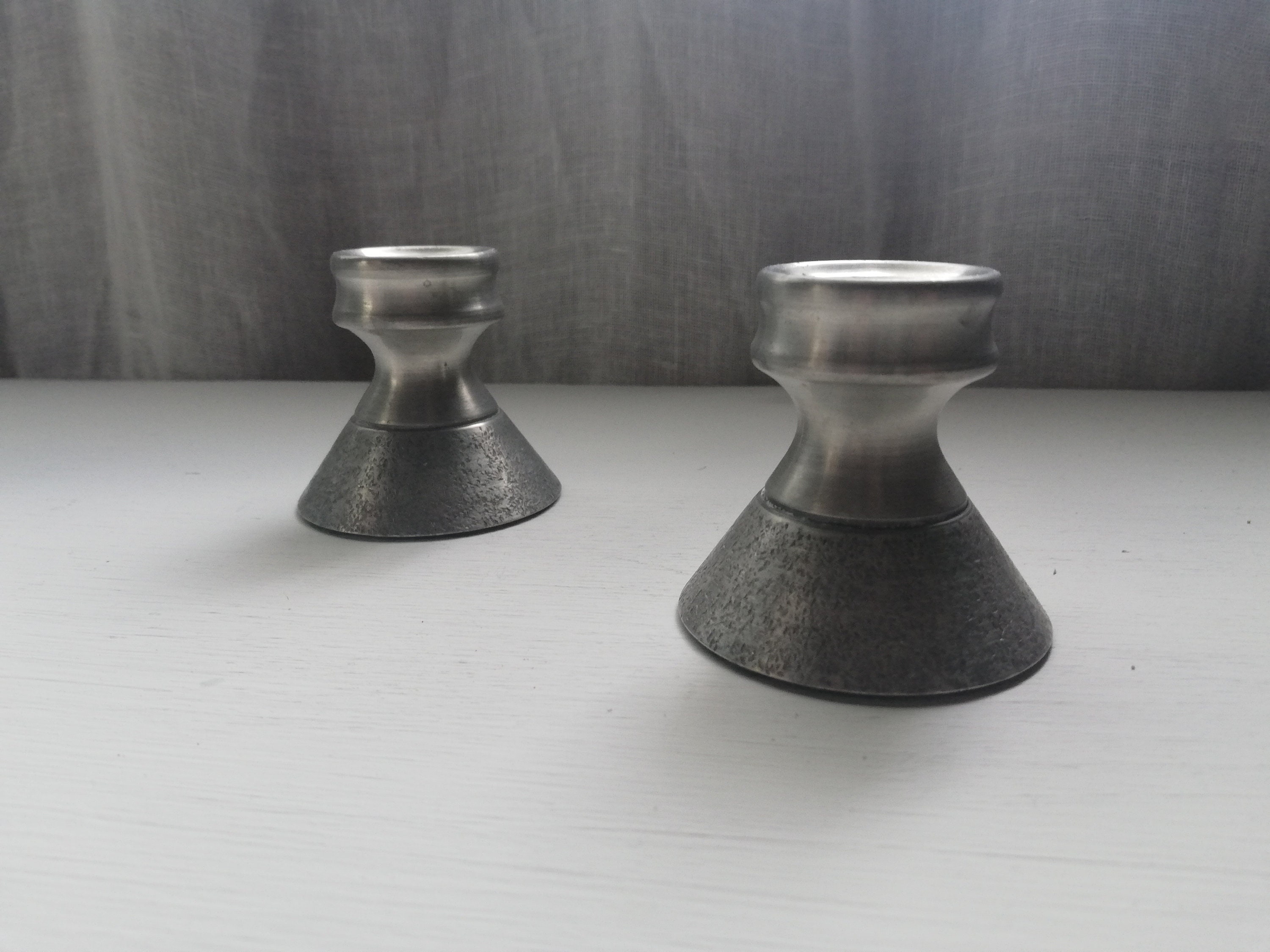 Nordic Modern Candle Holder Set of 2 Hammered Norwegian Etsy UK