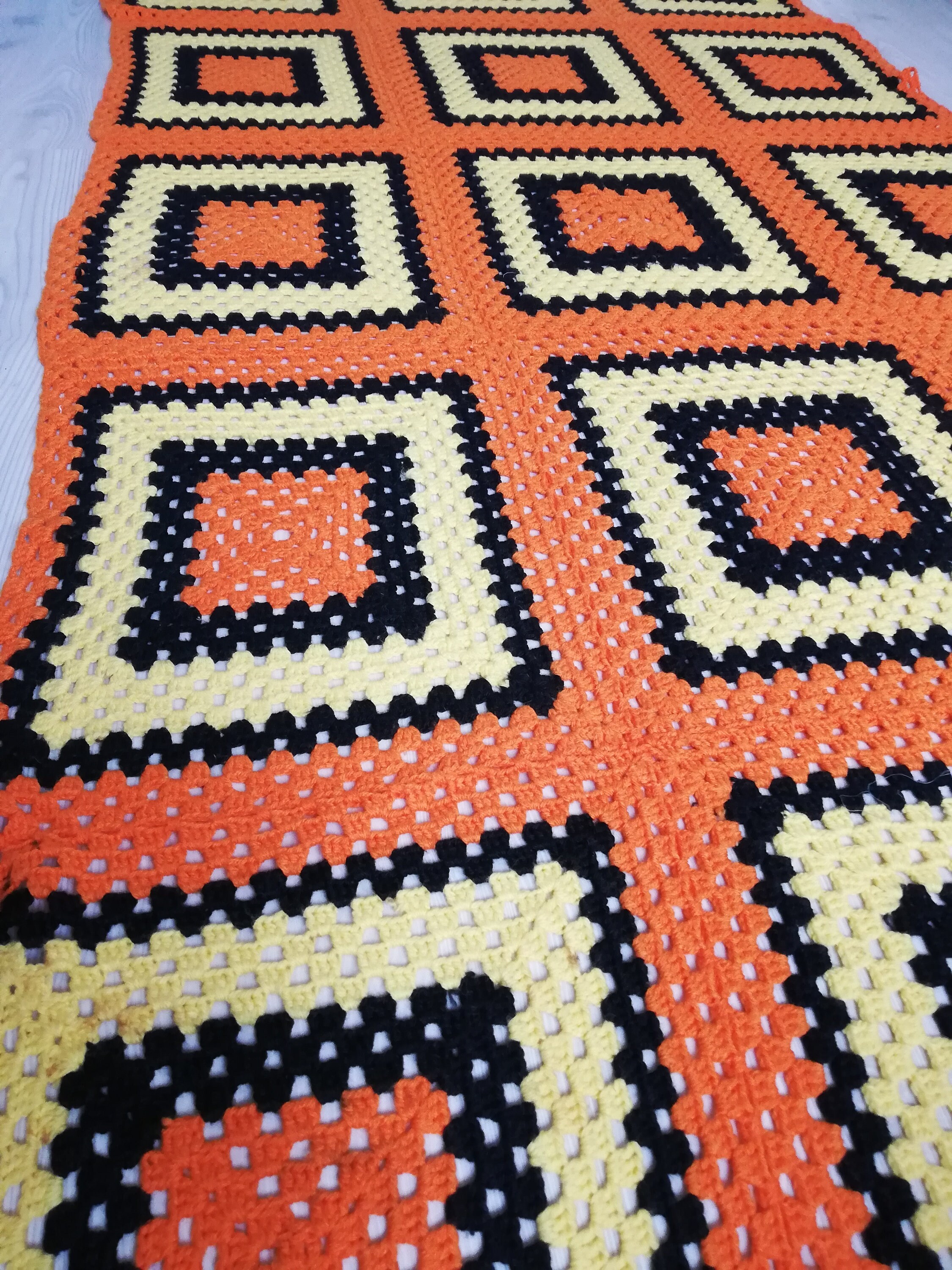 Large Crochet Blanket Bed Blanket Handmade Granny Squares Etsy UK