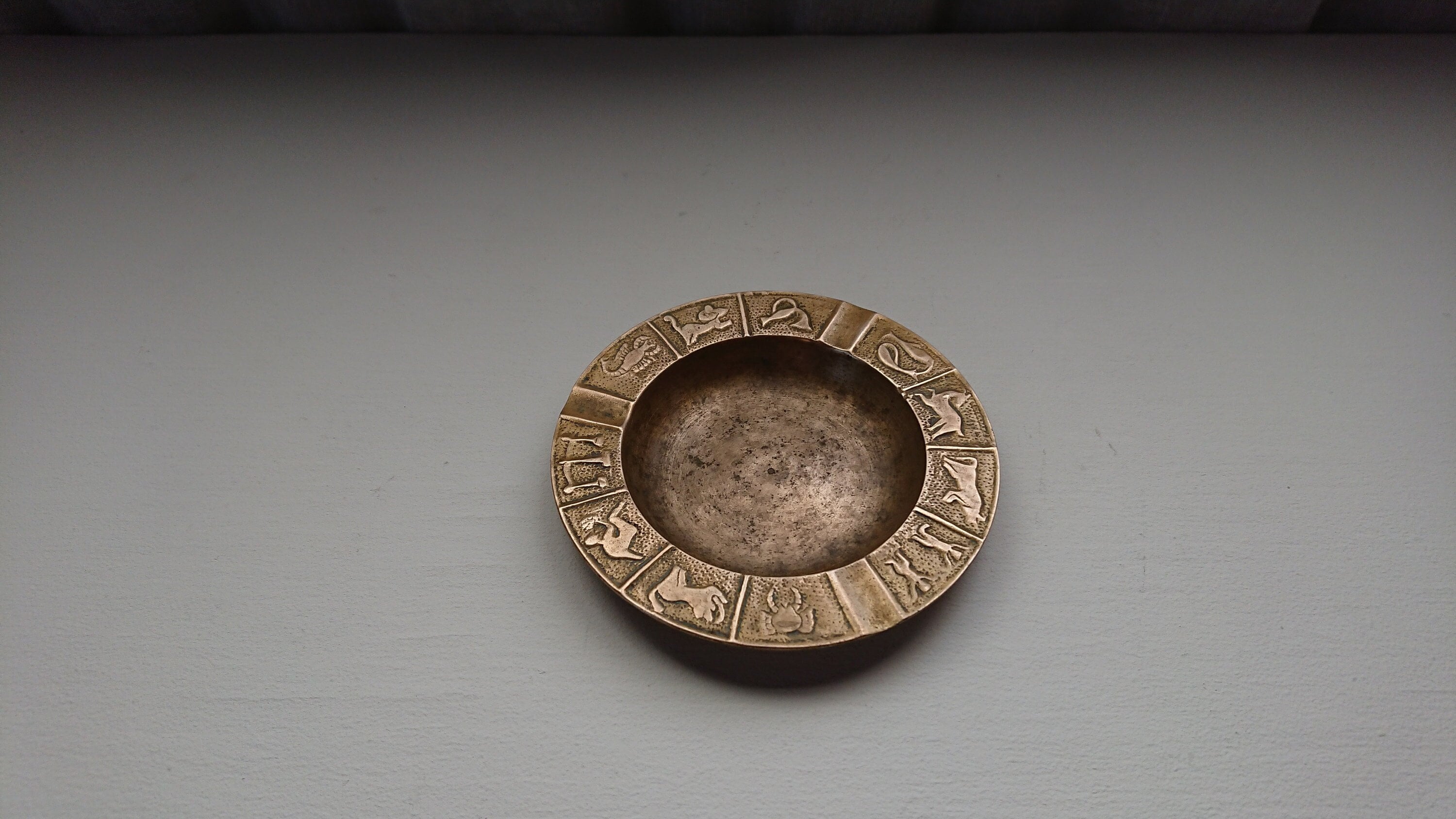 Brass Ashtray With Horoscope Signs-vintage - Etsy