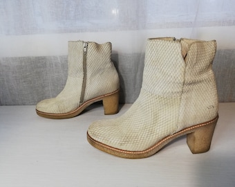Snakeskin ankle boots - size 39 eur, 8 us, 6 uk.