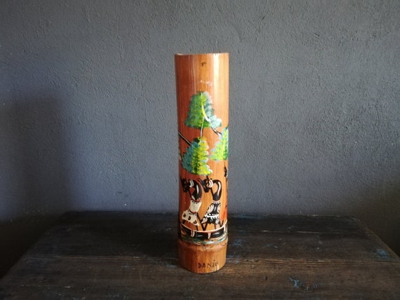 Bambus Vase Hand Malerei Vintage - Etsy Schweiz