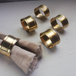 Anello tovagliolo in ottone moderno della metà del secolo / Porta tovagliolo / Set di forma 5 / ovale